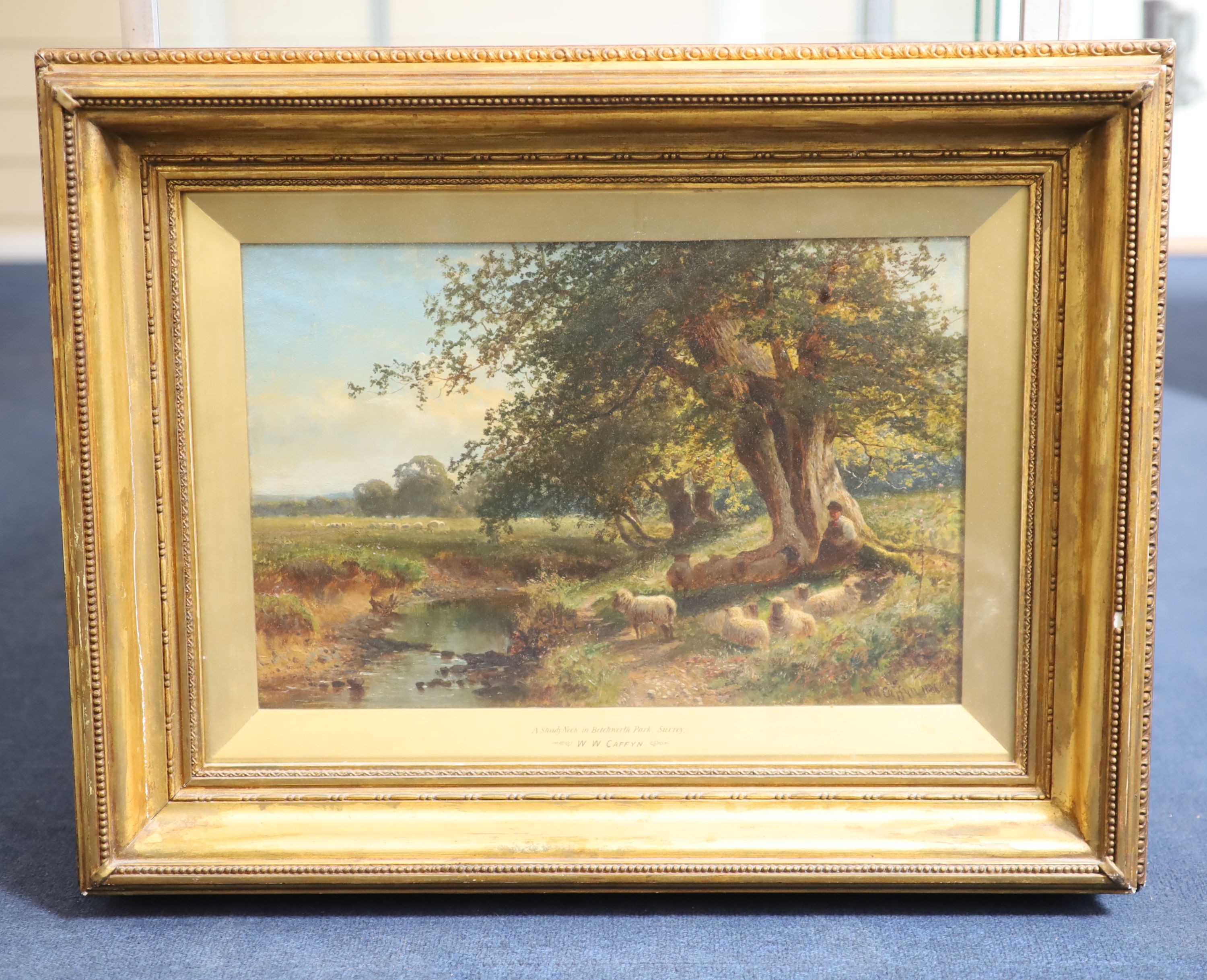 Walter Wallor Caffyn (1845-1898), A Shady Nook in Betchworth Park, Surrey, Oil on canvas, 30 x 45cm.